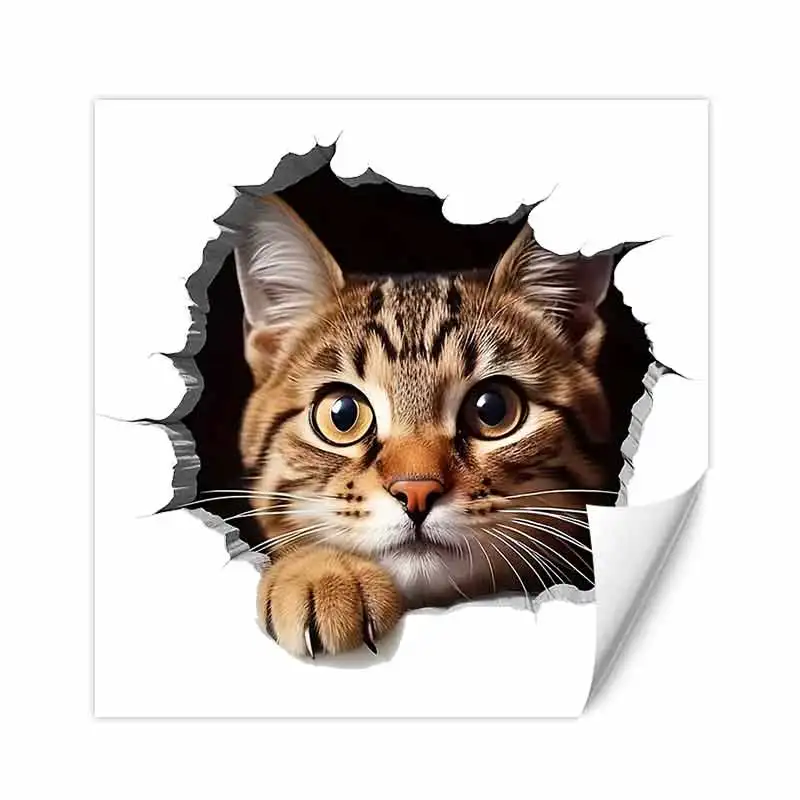 

Виниловая наклейка с милым котом, водостойкая наклейка на заднее окно, мотоцикл, кемпер, бампер, грузовик, украшение для ноутбука SH1035