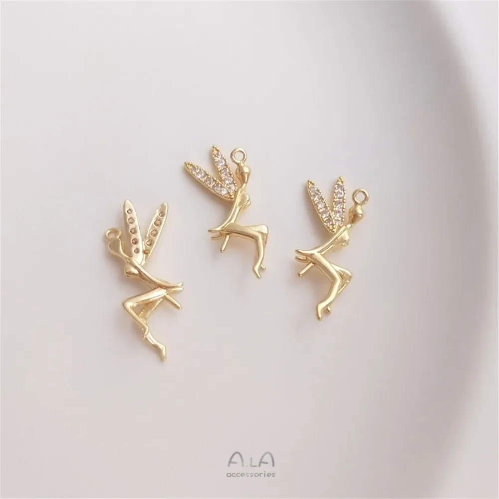 14 К позолоченный кулон Diy Stick с хрустальным жемчугом и булавкой из бисера