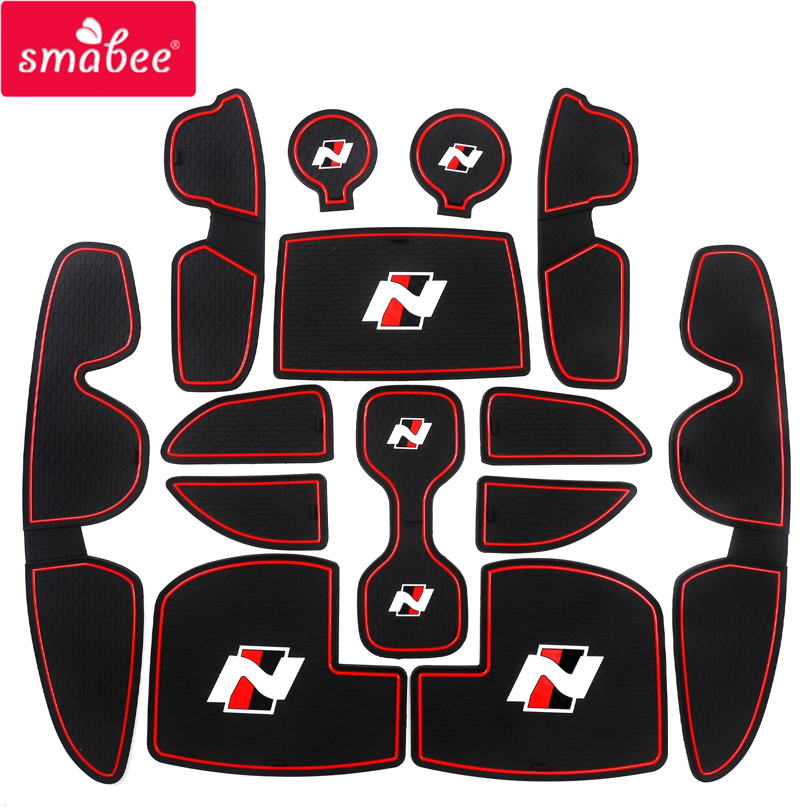 

Smabee for Hyundai I30 I30 N 2017 - 2022 Anti-Slip Gate Slot Cup Mat Interior Accessories Non-Slip Door Groove Pad Car Coasters