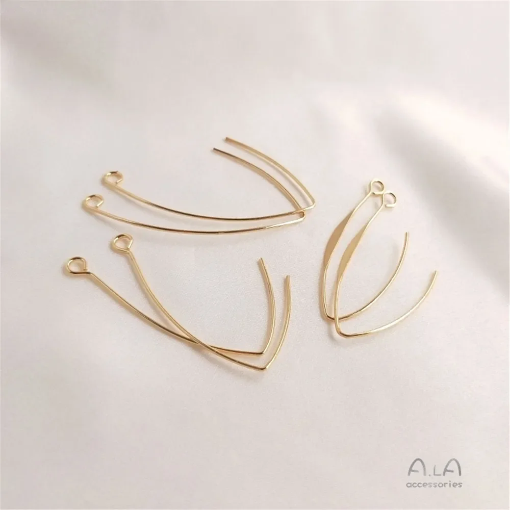 14-каратное позолоченное ушное крючок большой V-образный длинный ушной