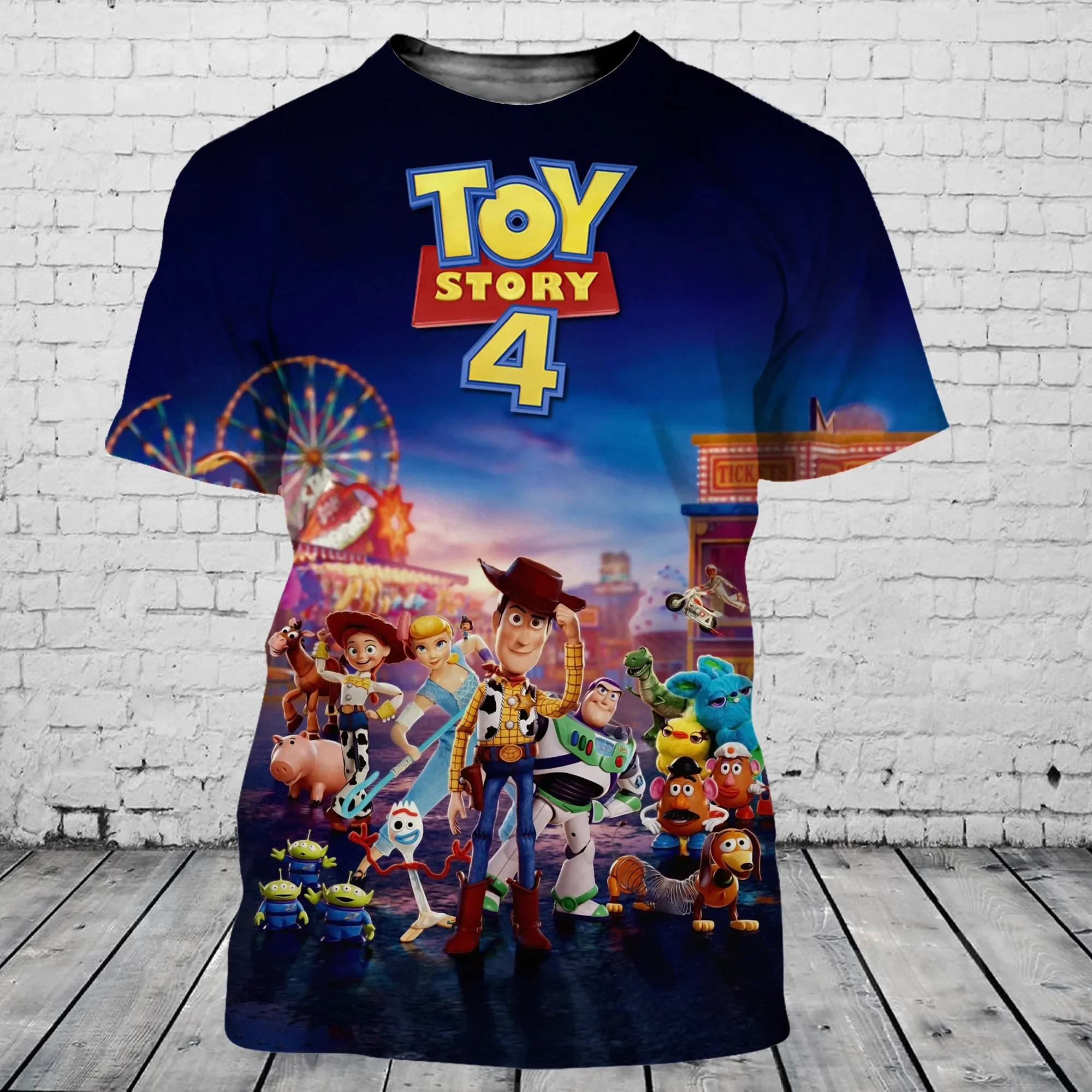 Модная Футболка Унисекс MINISO История Игрушек 4 С Принтом Круглым Вырезом И