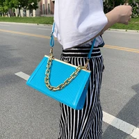 2022 thick chain designer luxury handbags for women simple shoulder bag high quality pu leather fashion crossbody bags