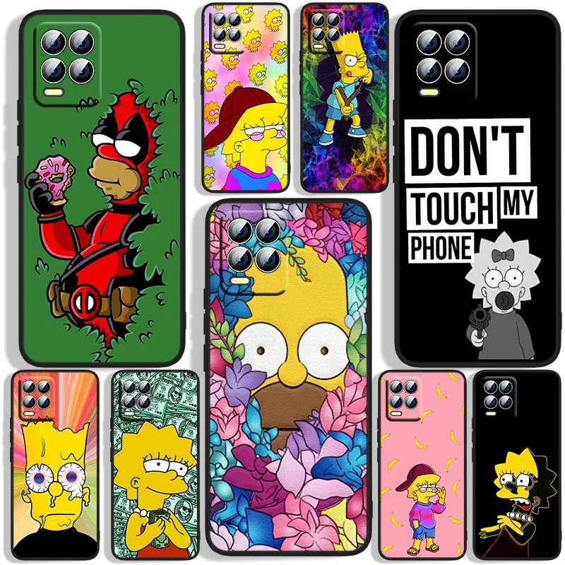 

Cool Simpsons Phone Case For OPPO Realme 5 6i 6s 7 7i(Global) 8 8i Pro 5G Realme Narzo 50A Narzo 50i Black Soft Capa Funda Cover