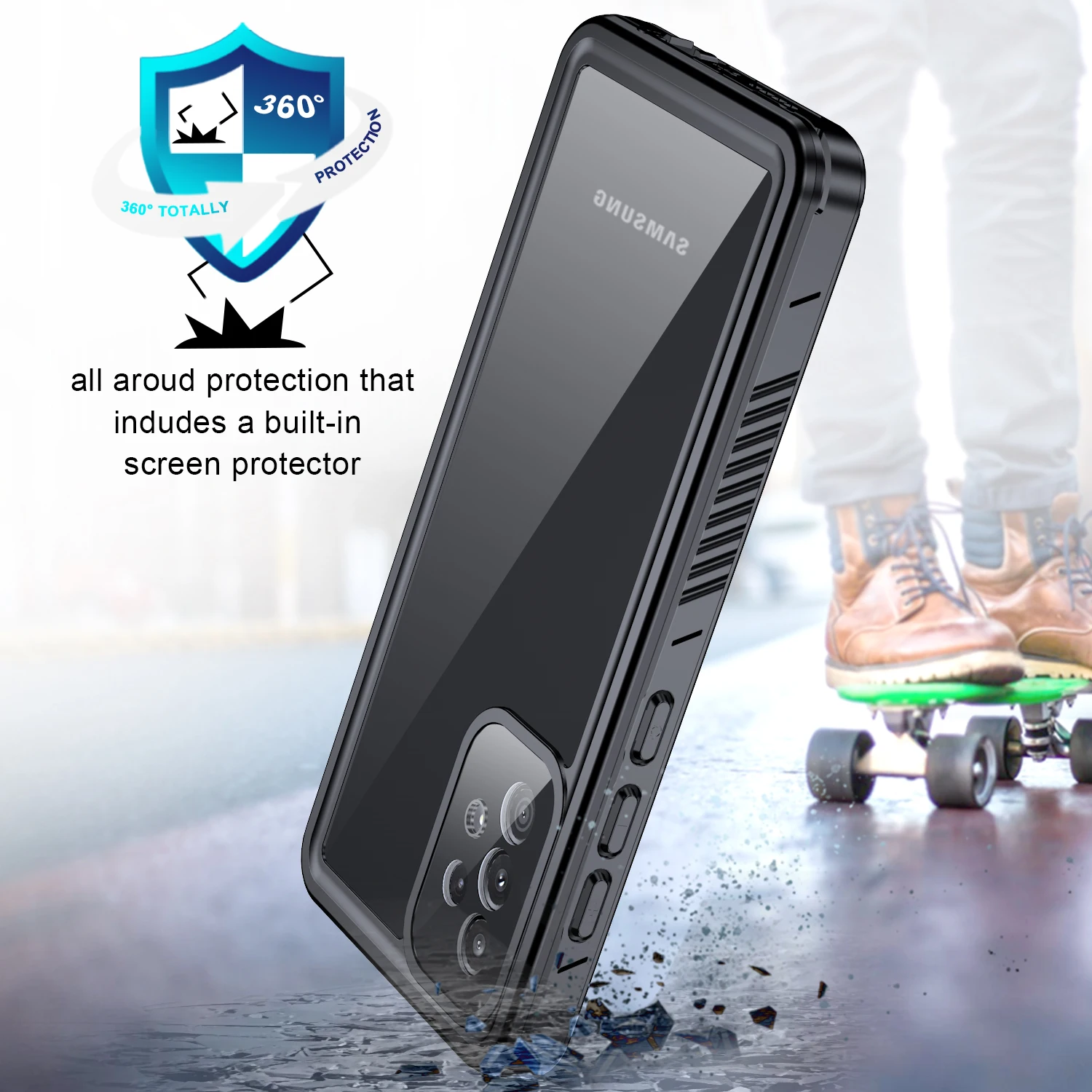 Ip68 Waterpredpepper Waterproof Case For Samsung Galaxy A72 5g 4g Shockproof Snorkelling Underwater Case Cover Built-in Screen