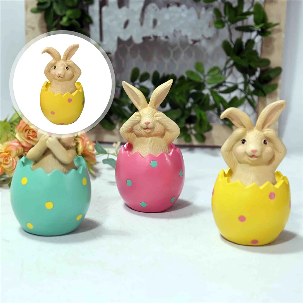 

Resin Bunny Statue Adornment Household Easter Adornment Desktop Ornament for Party