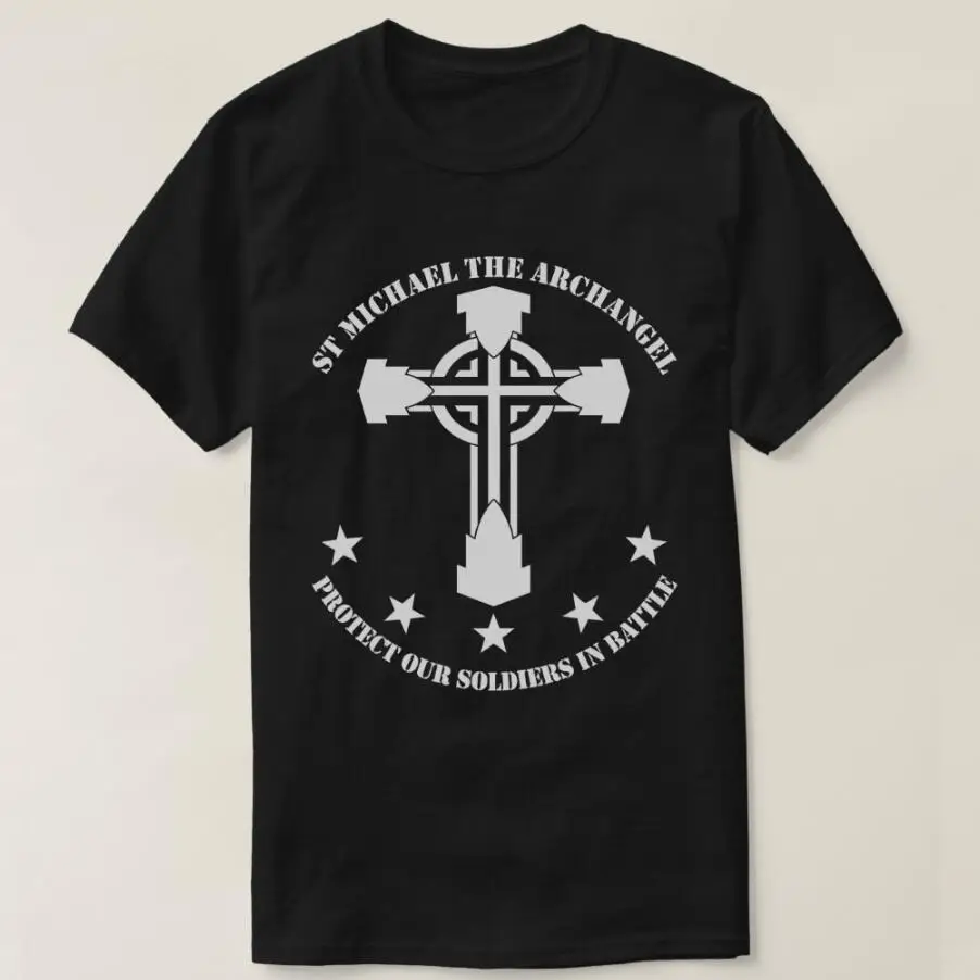 

St Michael The Archangel Men T-Shirt Short Sleeve Casual 100% Cotton O-Neck Summer T Shirts Size S-3XL