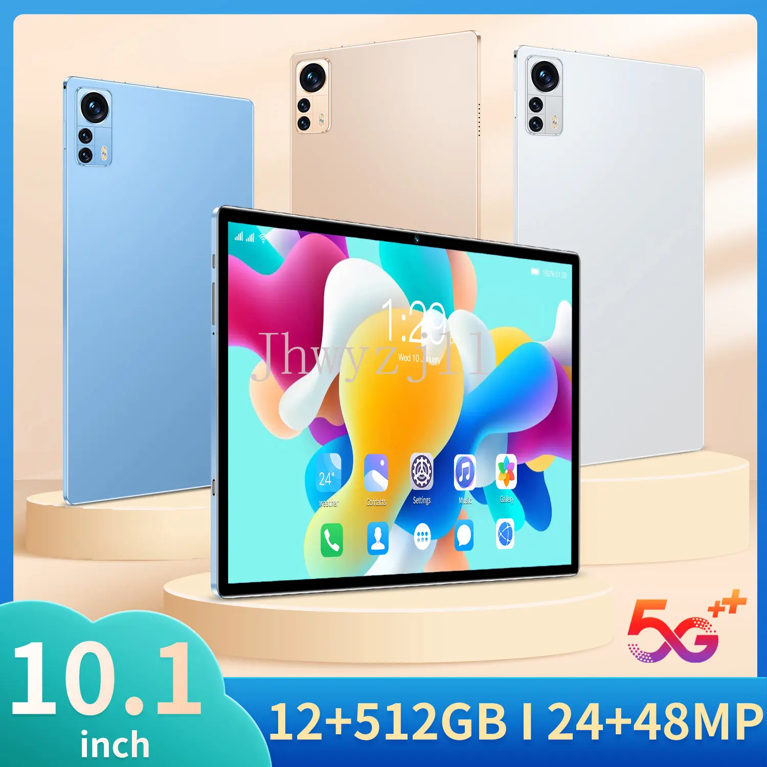 

Pro 10.1 Inch Tablets Octa Core 12GB RAM 512GB ROM Android 11 Google Play Dual 5G Network GPS Bluetooth WiFi Tablet PC
