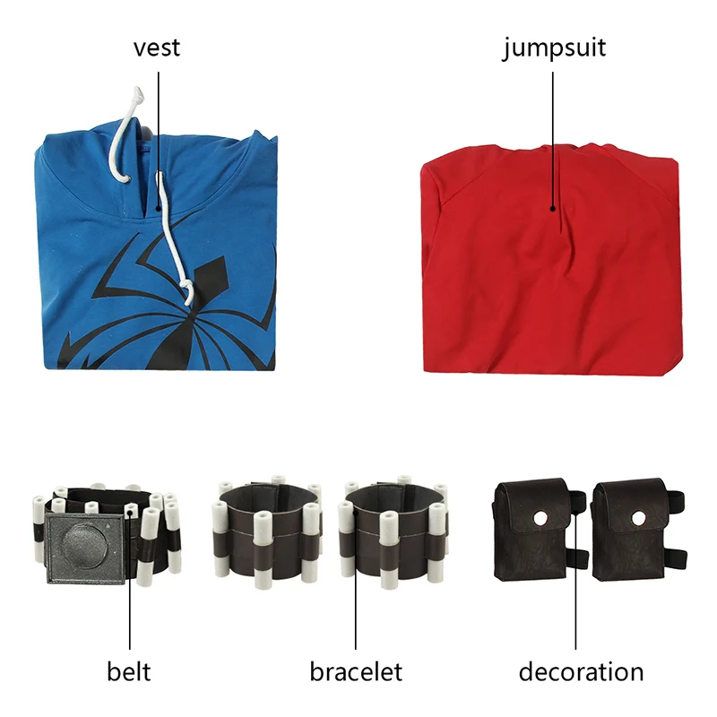 Comic Scarlet Spider Cosplay Ben Reilly Jumpsuits Costume Halloween Superhero Acting |