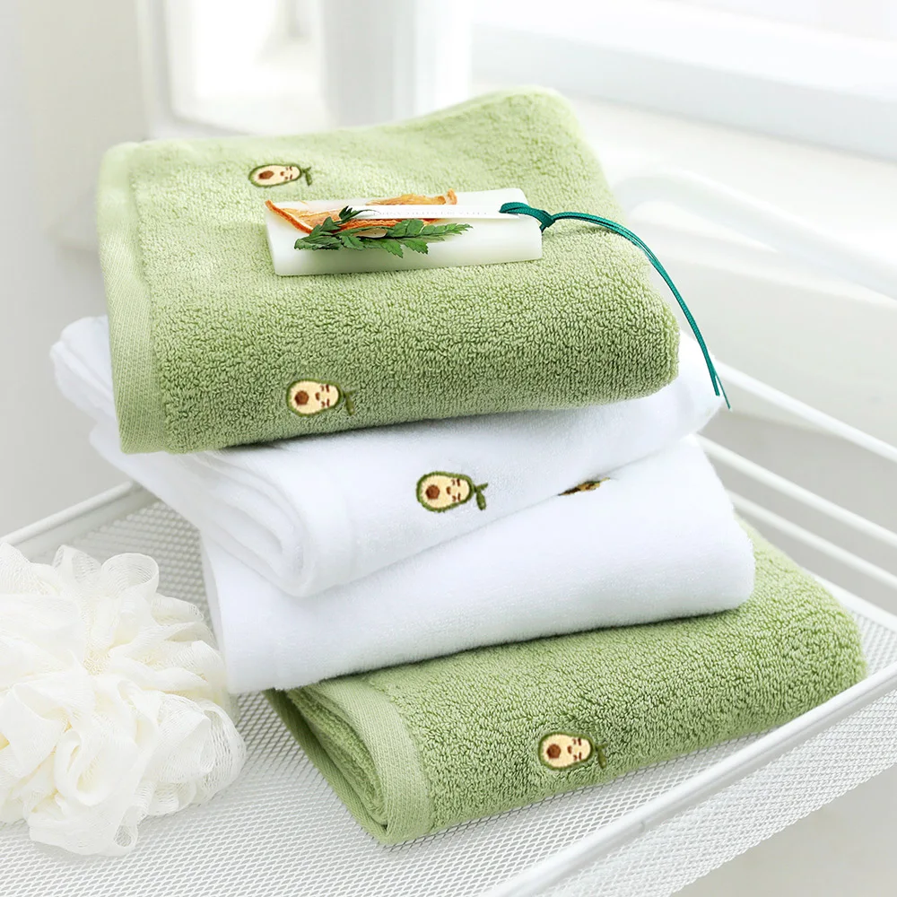 

Полотенце для лица с вышивкой авокадо, мягкое абсорбирующее полотенце для взрослых 13X29 дюймов