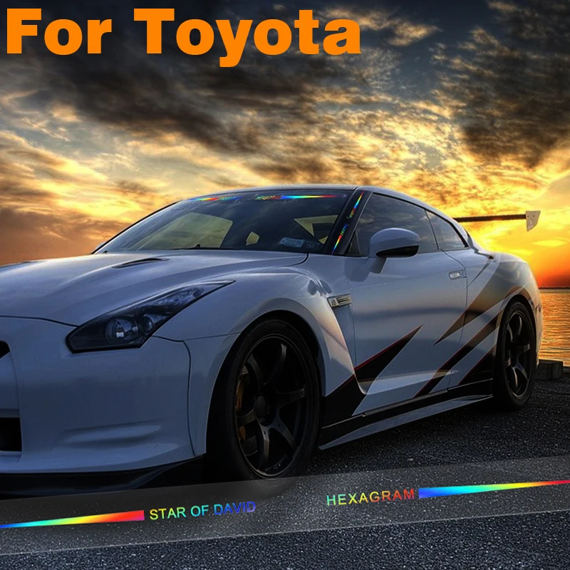 

1pcs Fashion Car Vinyl Laser Body Glass Decoration Reflective Decal Stickers for Toyota Camry Corolla RAV4 Yaris Auris AvensisEt