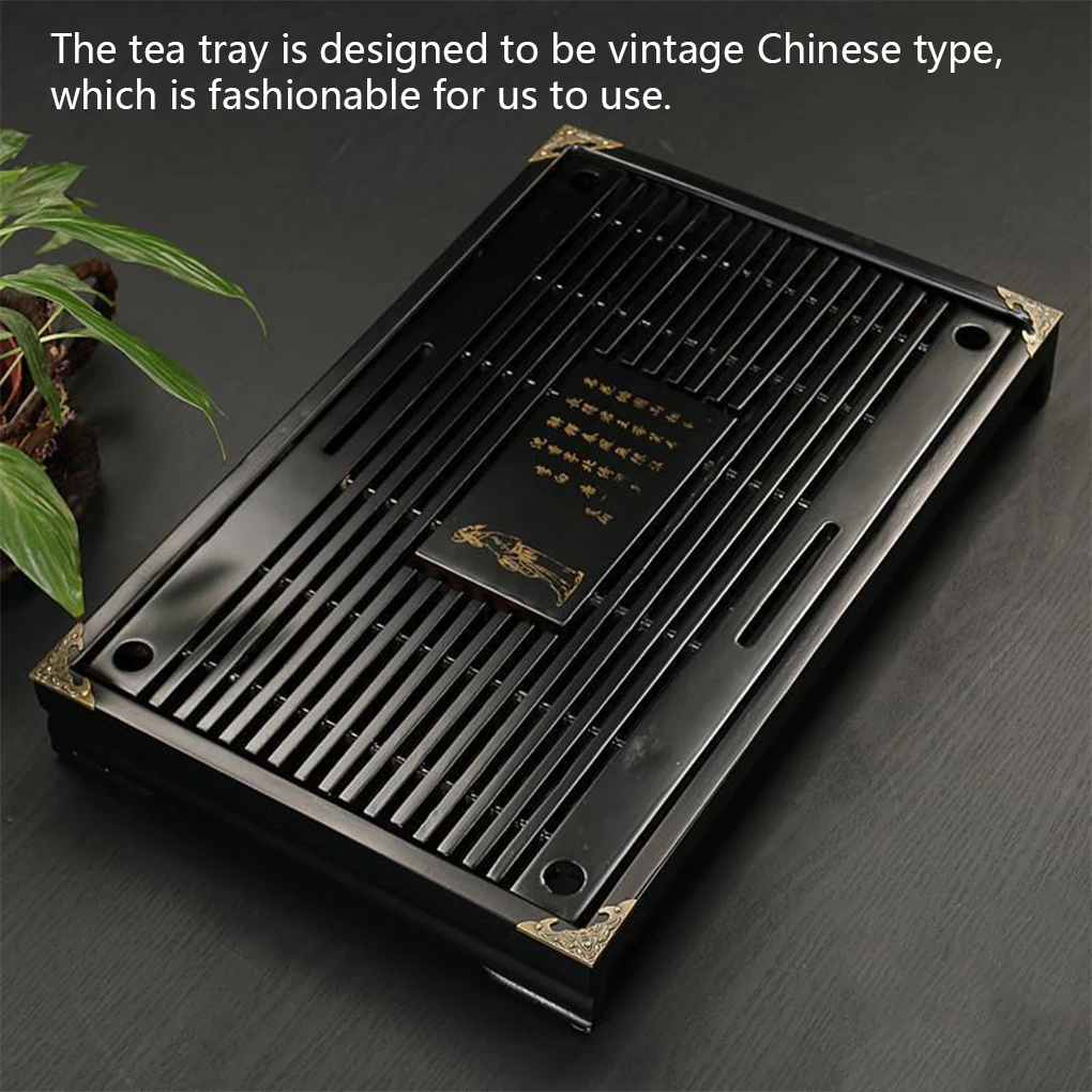 

Китайский поднос для чая, портативный прямоугольный многоразовый сушильный бытовой стол для конференций, аксессуары, деревянный цвет