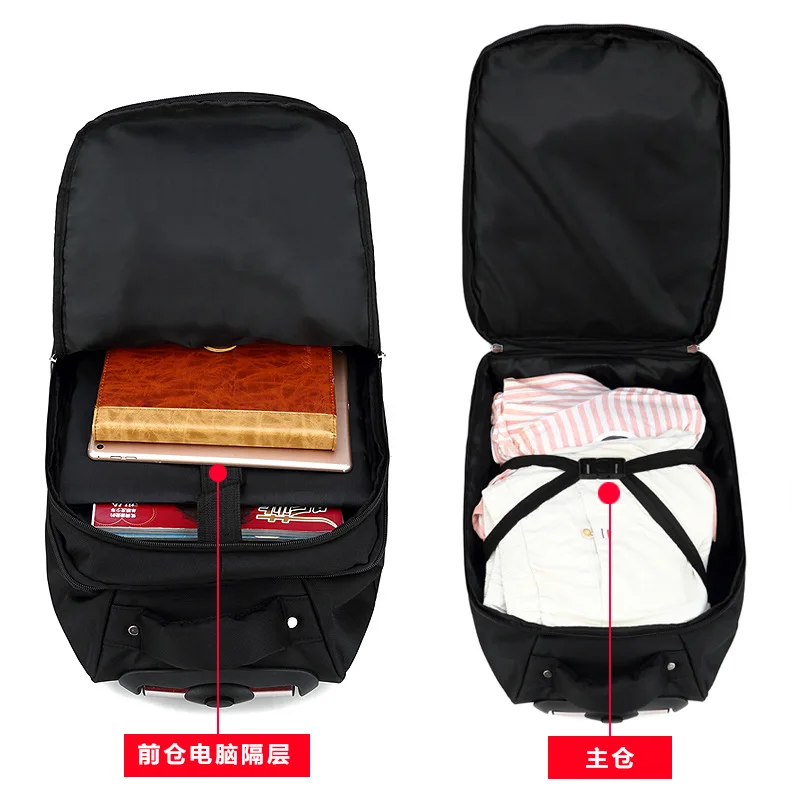 Женская дорожная сумка на колесиках мягкий холщовый чемодан для ноутбука 18