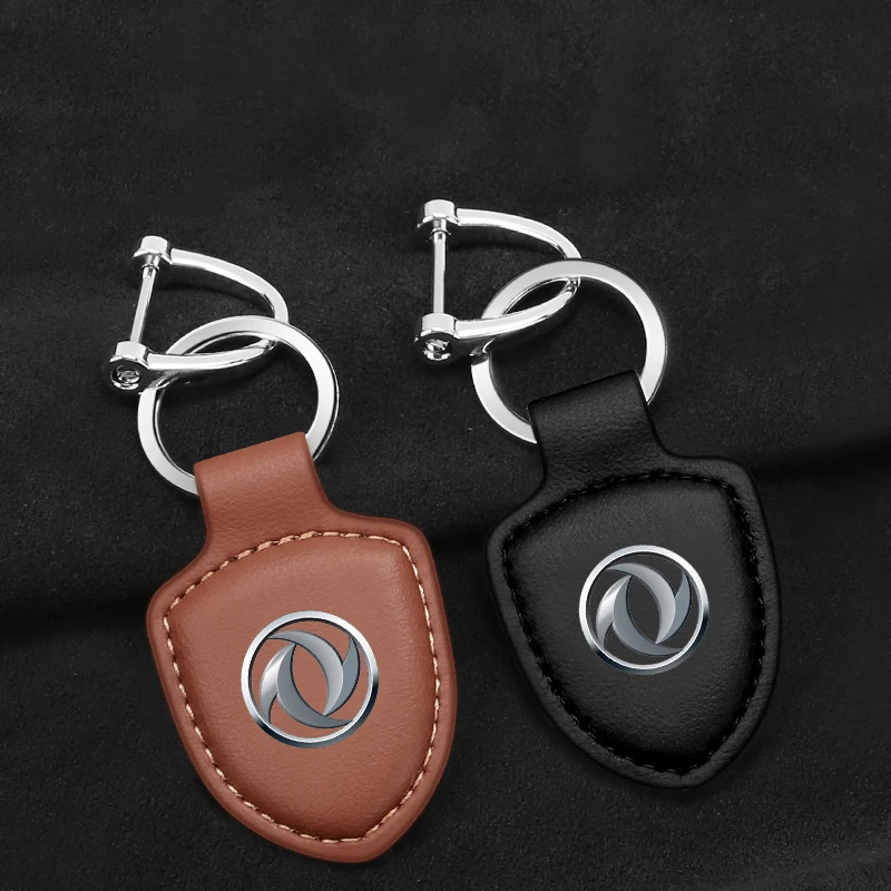 

Leather Car Styling Emblem Key Chains Rings Keyring Keychain For Dongfeng DFM AX7 H30 S30 DFSK SX5 SX6 AX4 P11 Auto Accessories