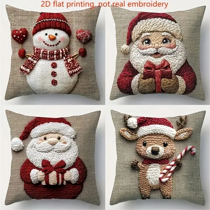 

Наволочка полиэстер велюр Рождественский стиль 40x40 см