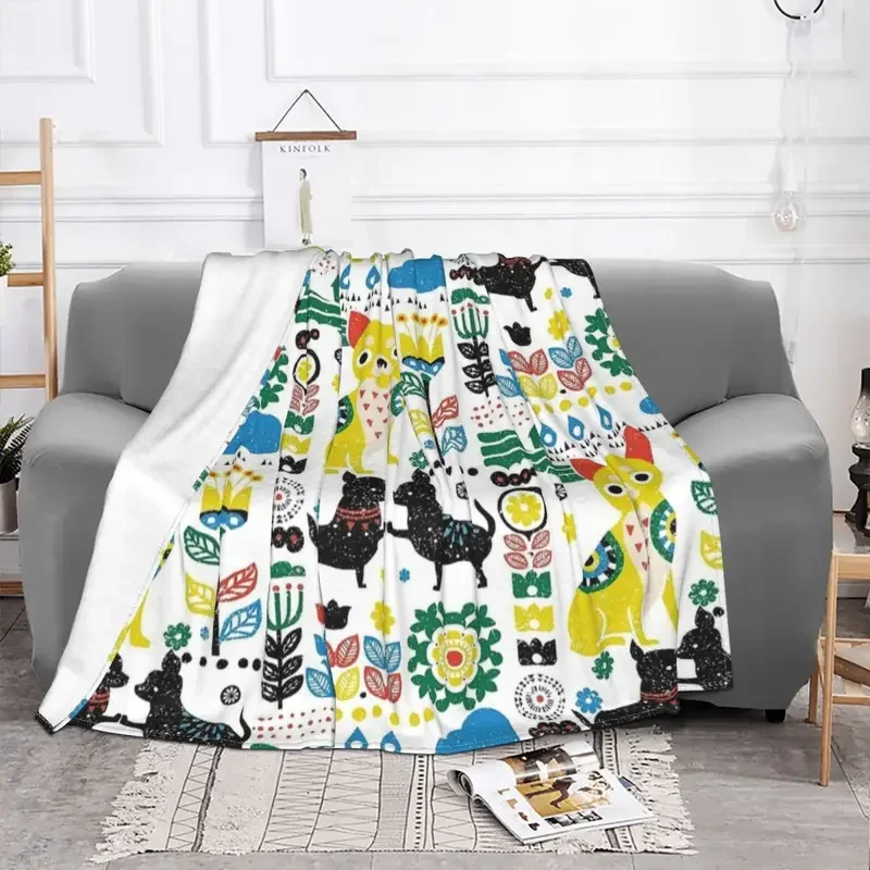 Скандинавский плед с собакой чихуахуа фланелевое одеяло милые Мультяшные