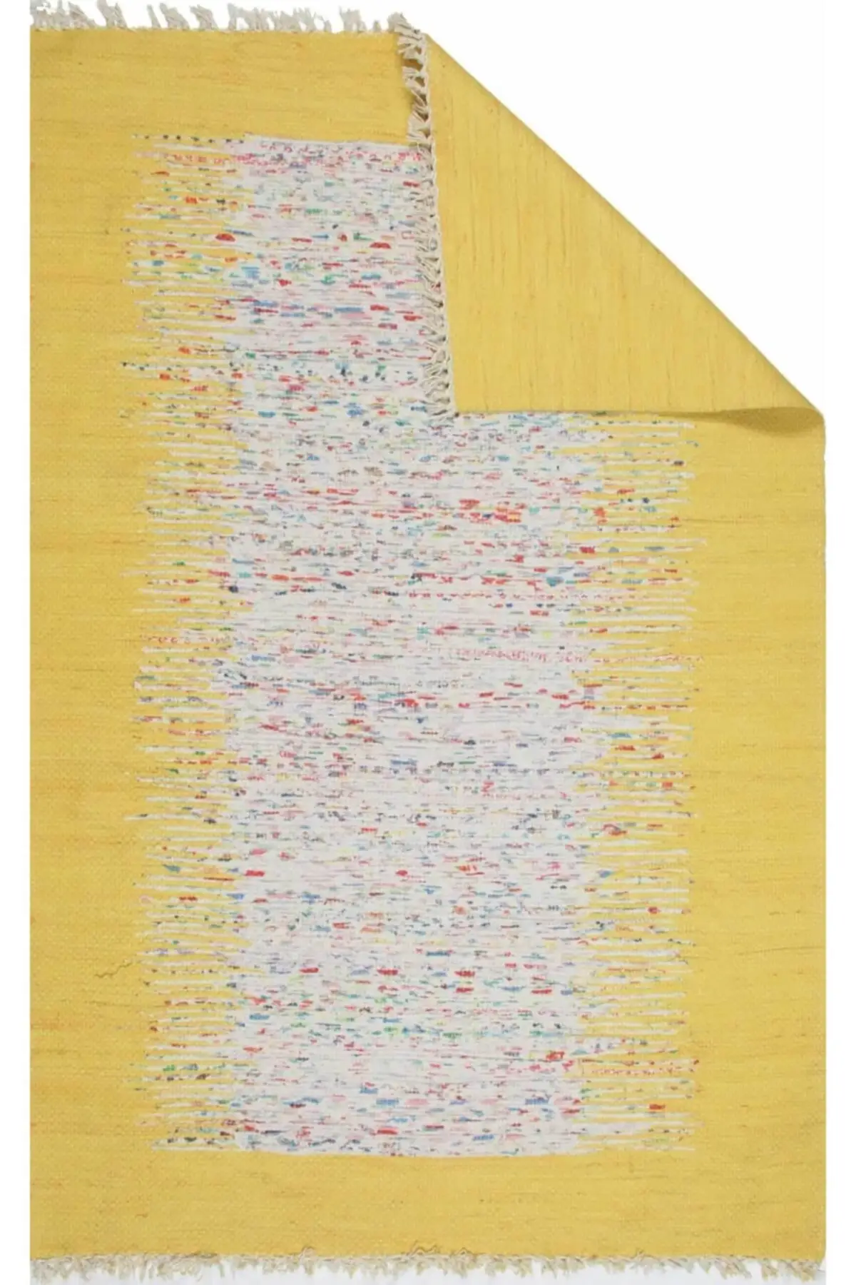 

Cotton Non-Slip Rug High Quality Bohemian Carpet Hand Woven Rug Yellow Double-sided Washable Modern and Colorful rugs