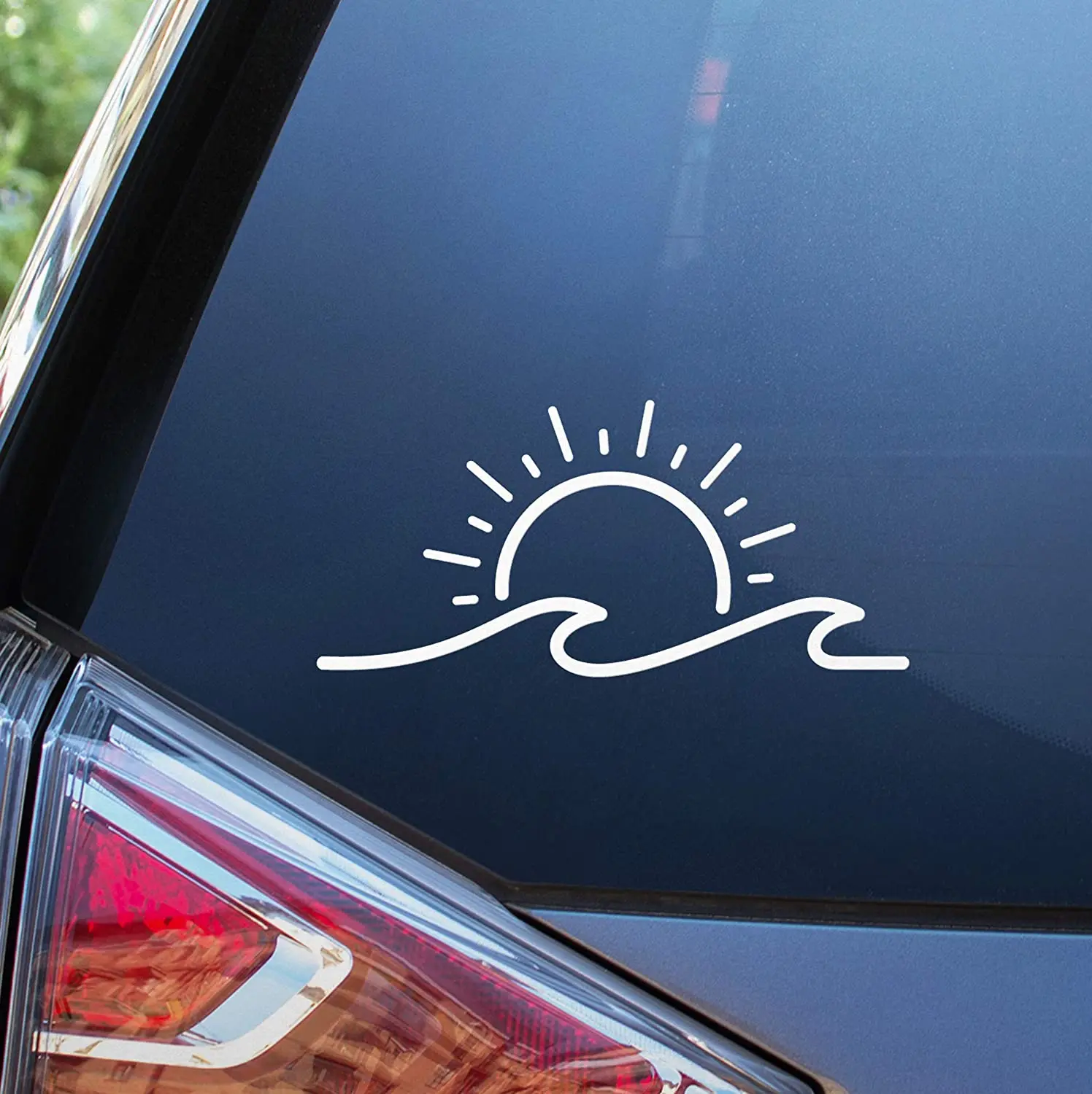 

Blue Giraffe Sun & Wave 7" Car Decal - Beach Bumper Sticker