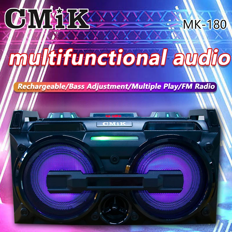 

MK-180 семейный караоке Многофункциональный перезаряжаемый долговечный bluetooth-динамик HIFI качественный звук квадратный танцевальный динамик ...