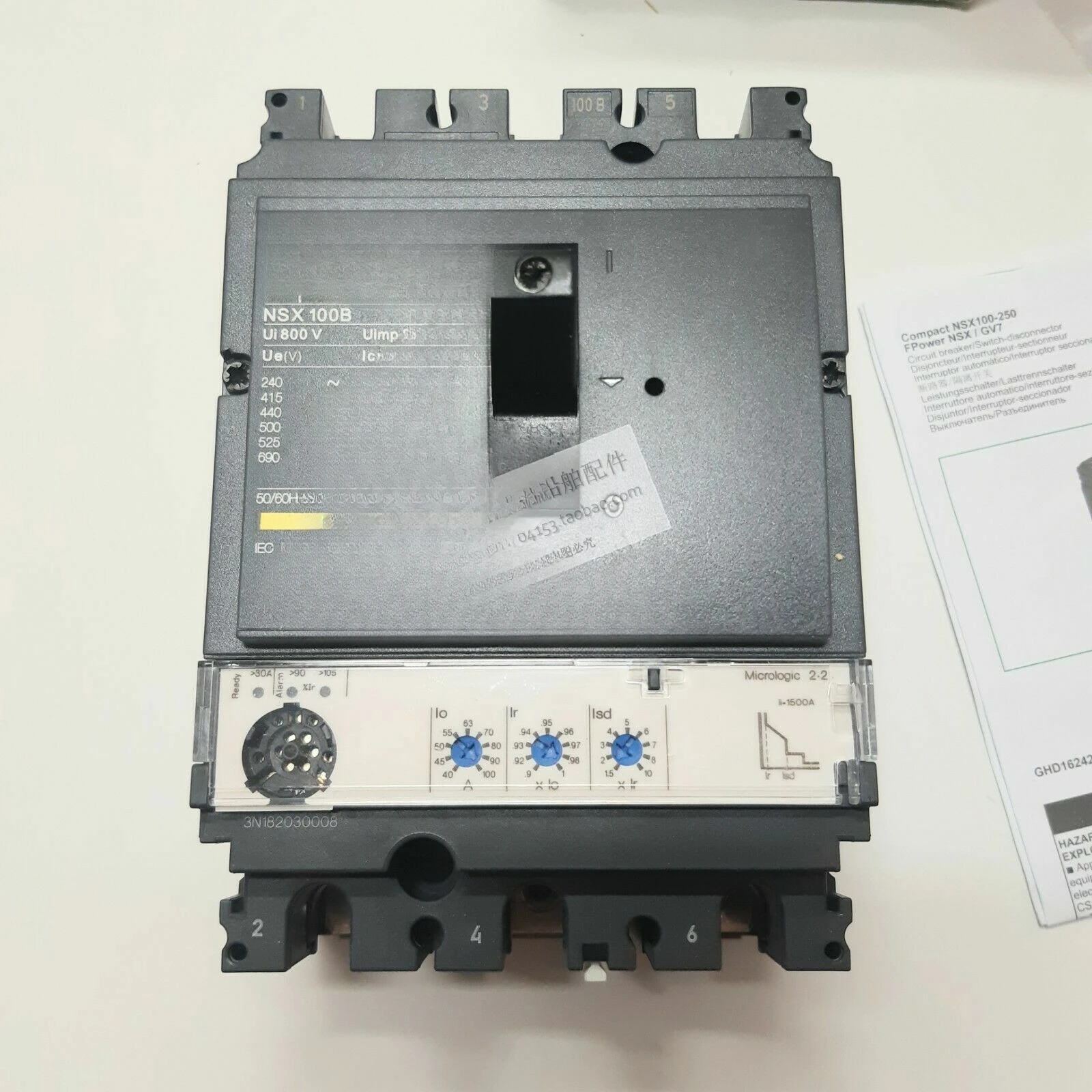 NSX литая стандартная Автоматическая выключатель NSX100B MIC2.2A 3P3D