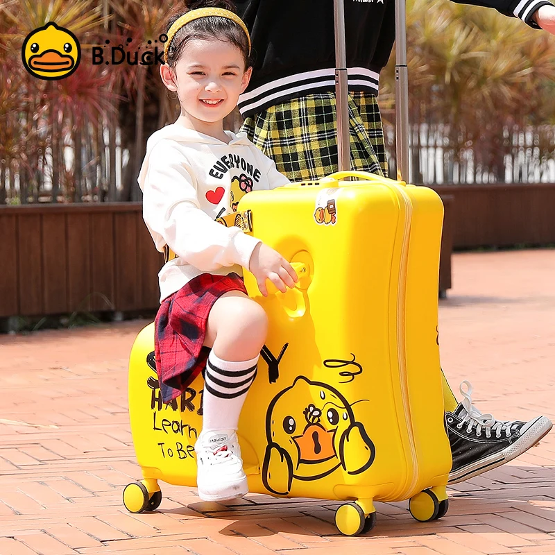 AO WEI LA Travel Suitcases PC Kids' Luggage Suitcase with Wheels Ride-On  Rolling Trolley Case Fits to Kid 1-12 Years Old 20 24