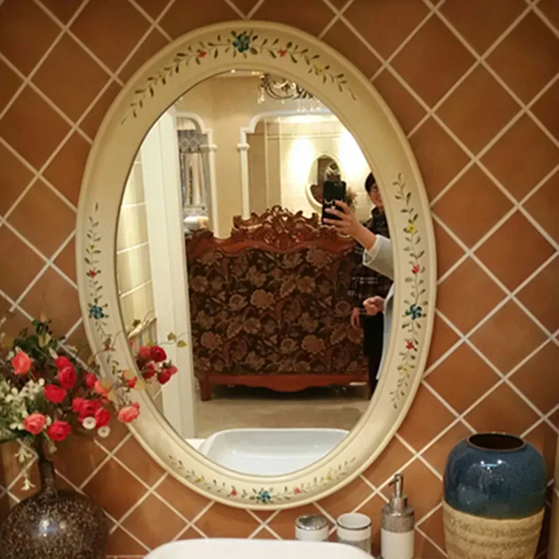 Decal Mirror Frame Vintage Bathroom Large Shower Wall Mirror Vanity Body Tiles Living Room Green Woondecoratie Bedroom Decor images - 6