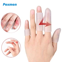 pexmen 2pcs finger cots finger protectors waterproof finger gloves brace sleeves for hands cracking eczema blister and corns
