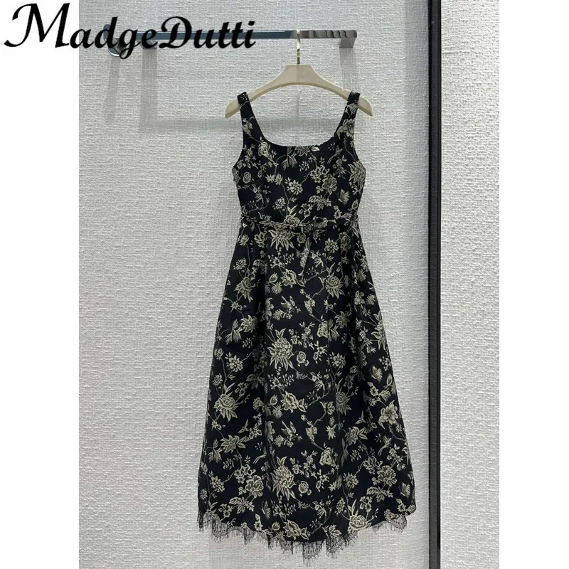 

Женское бальное платье MadgeDutti, элегантное классическое платье черного и золотого цвета с вышивкой и поясом, 2,16