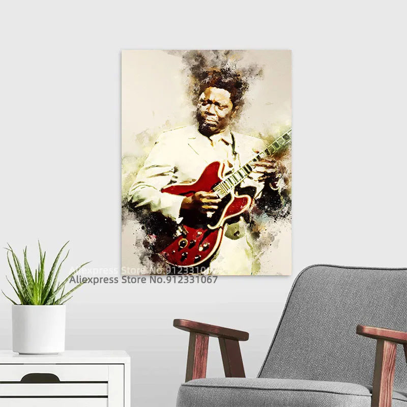 BB King художественные плакаты и принты настенная Картина на холсте декоративная