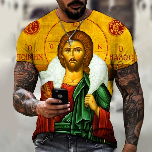 

Creative printed T-shirt men plus size summer