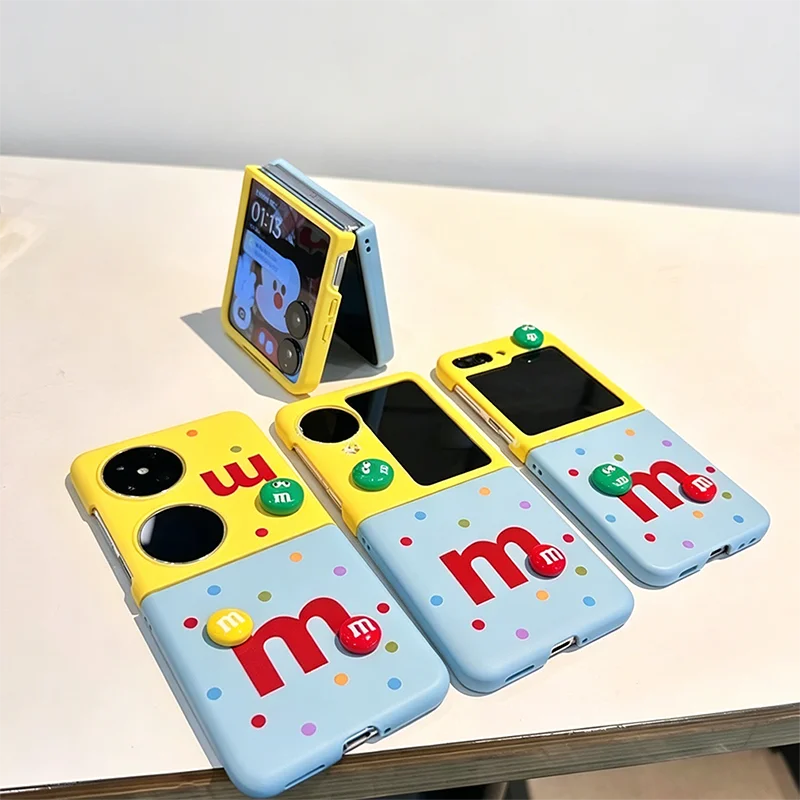 Чехлы для телефонов Samsung Flip 6, милые 3D-чехлы с рисунком бобов для Samsung Z Flip6, Z Flip5 Xiaomi Mix Flip Mix Flip2, чехол с цветовыми блоками (art.: 3920da64aafda) - 3920da64aafda
