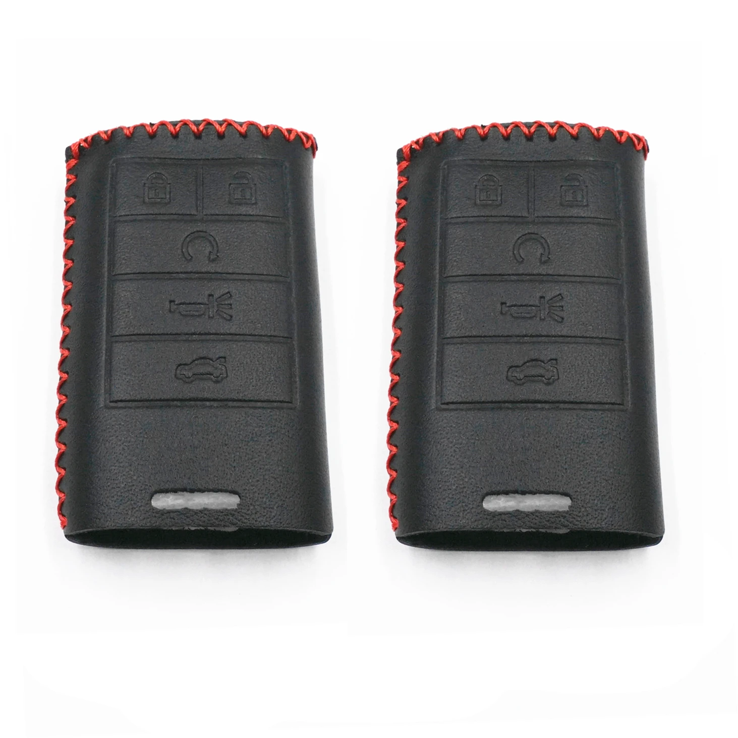 

WFMJ 2 шт. черный, красный кожаный чехол для Cadillac CTS ATS 28T CTSV XTS DTS SLS SRX XLS STS Corvette с 5 кнопками, чехол для дистанционного брелока