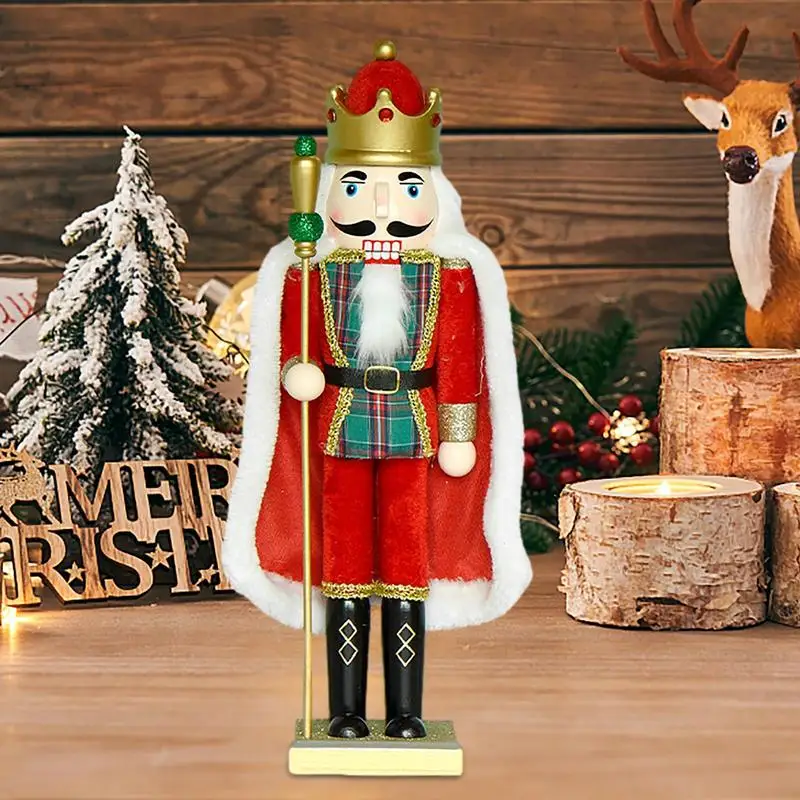 

50cm Wooden Nutcracker Ornament For Home Office Indoor Room Tabletop Christmas Decor Nutcrack Doll Toys For Kids New Year Gift