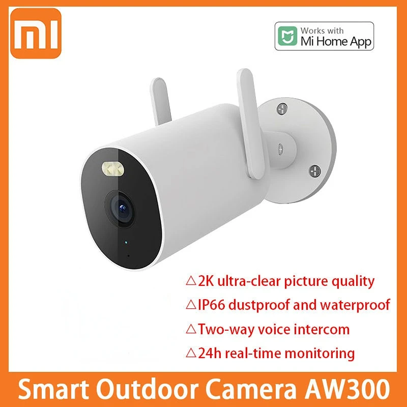 Xiaomi WiFi Smart Outdoor Camera AW300 2K Full Color Night Vision IP66 Waterproof Video Surveillance Webcam Home Security Camera