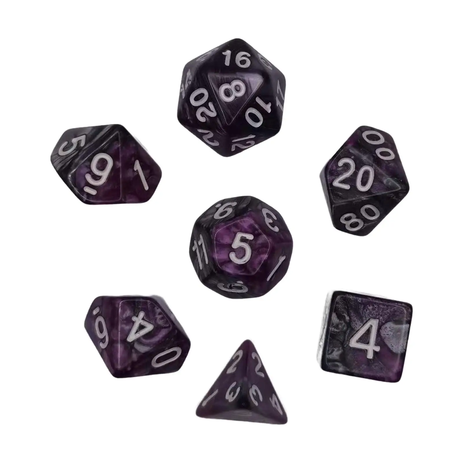 

7Pcs Polyhedral Dices Set d6 d4 D8 D10 D12 D20 for Party Tabletop games