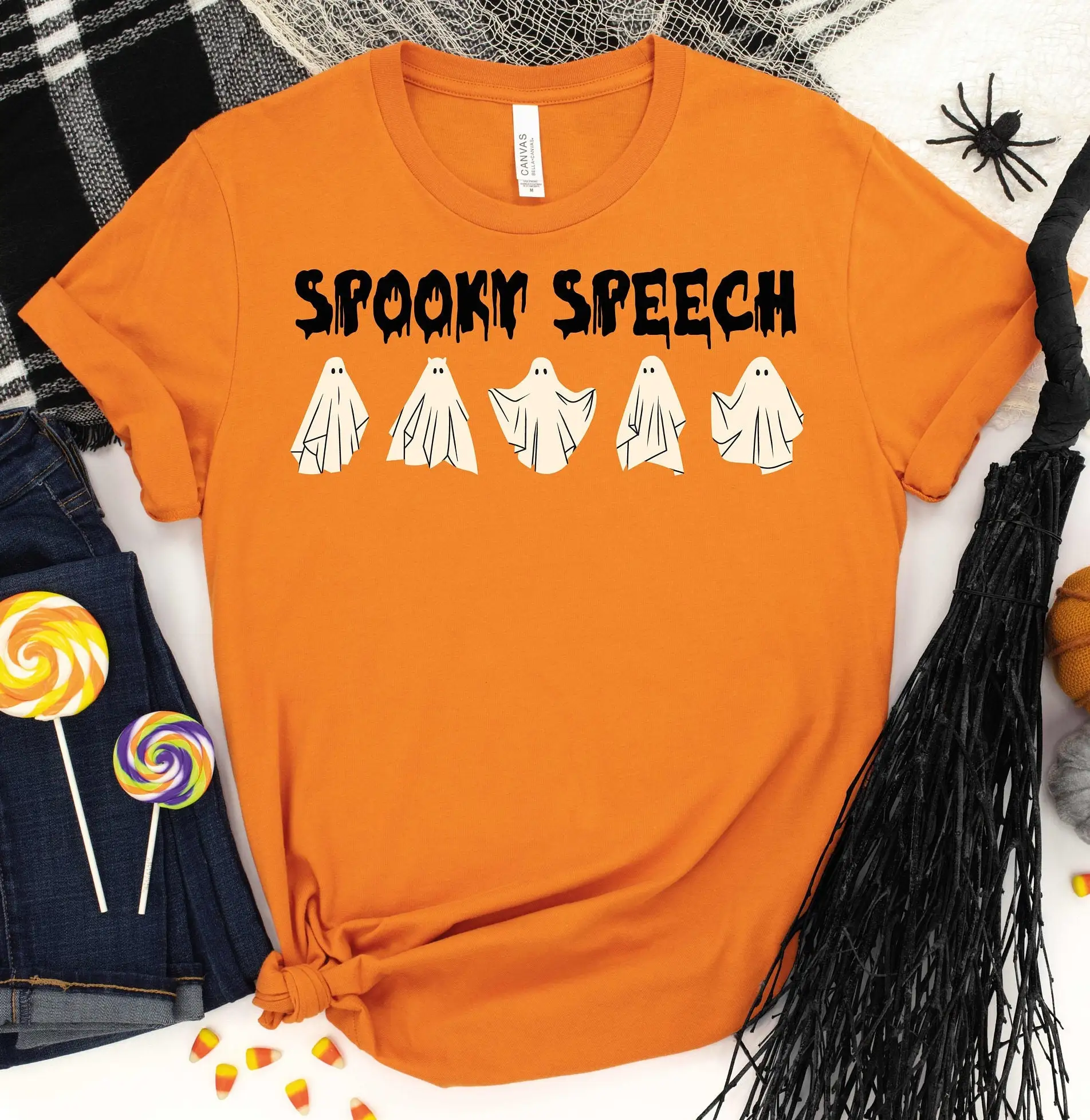 Речевая терапия Хэллоуин футболка Slp Slpa язык патолога Spooky Therap