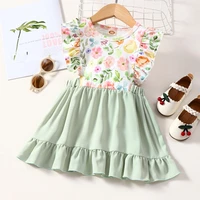 2022 new baby girl dress summer baby clothes floral print ruffles sleeveless baby dress girls dresses baby girls clothes 0 18m