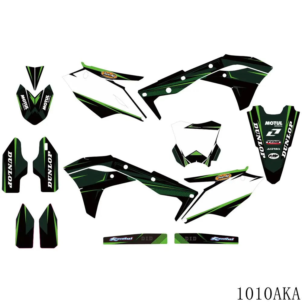 

Full Graphics Decals Stickers Motorcycle Background Custom Number For KAWASAKI KXF250 KXF 250 KX 250F 2017 2018 2019 2020