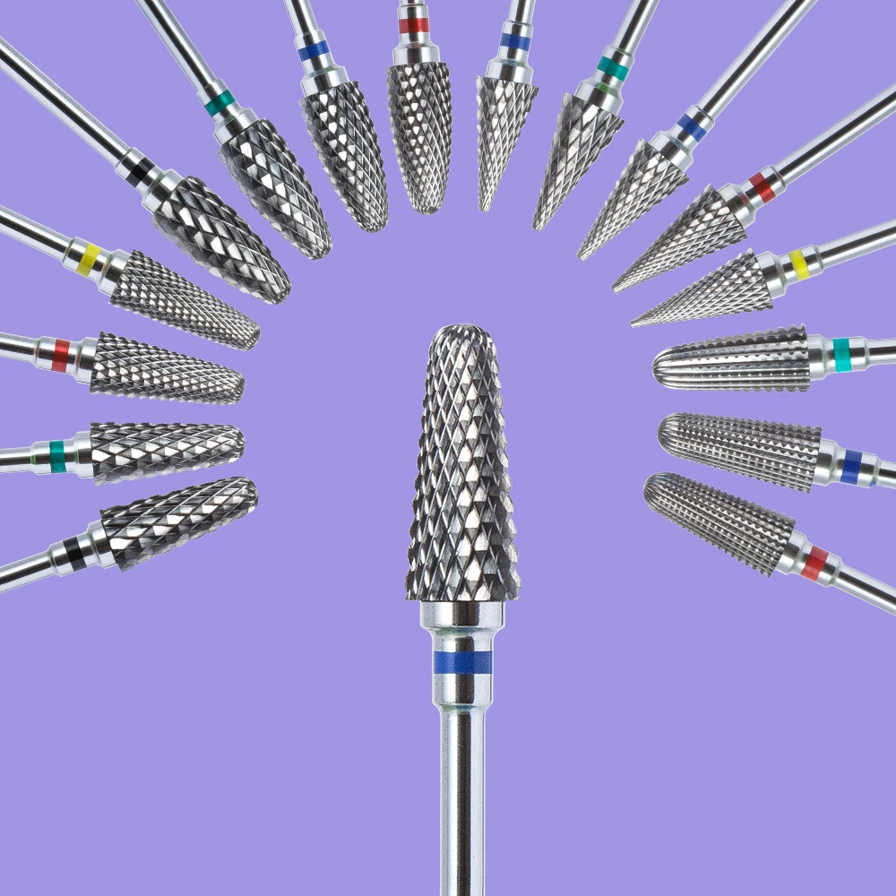Твердосплавные фрезы для ногтей инструменты для удаления гель-лака 3/32 дюймов пилки для дизайна ногтей фреза для кутикулы для маникюра и пед...