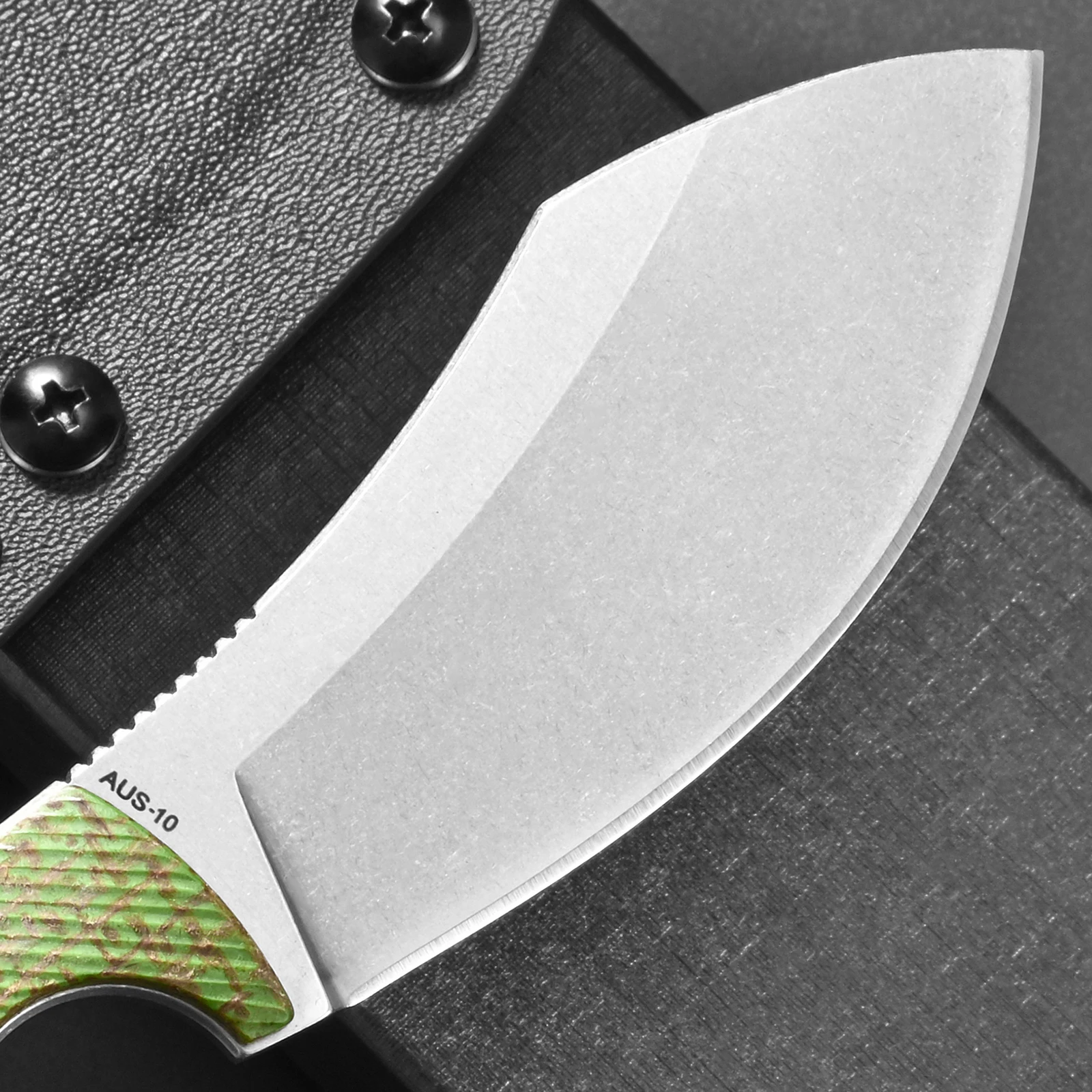 Фото Нож Eafengrow EF169 с фиксированным клинком из стали AUS-10, рукоять из микарты, цельнометаллический, для активного отдыха и кемпинга №4