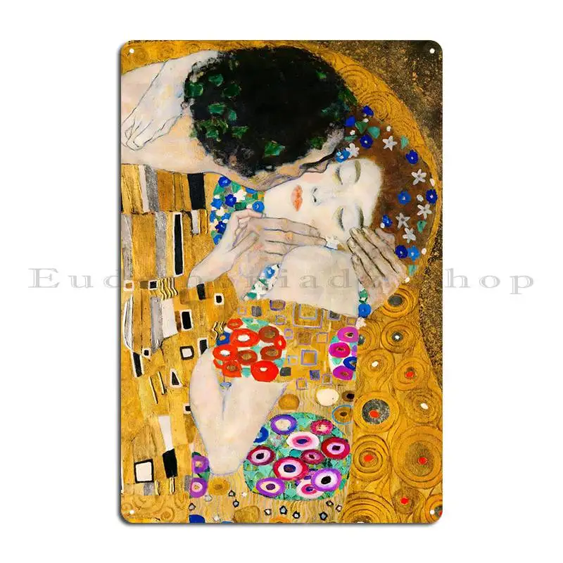 Gustav Klimt The Kiss 1908 металлический знак настенная пещера печать роспись Декор