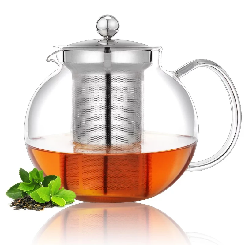 

Clear Glass Teapot with Removable Infuser, Blooming and Loose Leaf Tea Maker,1000ml/33.8oz