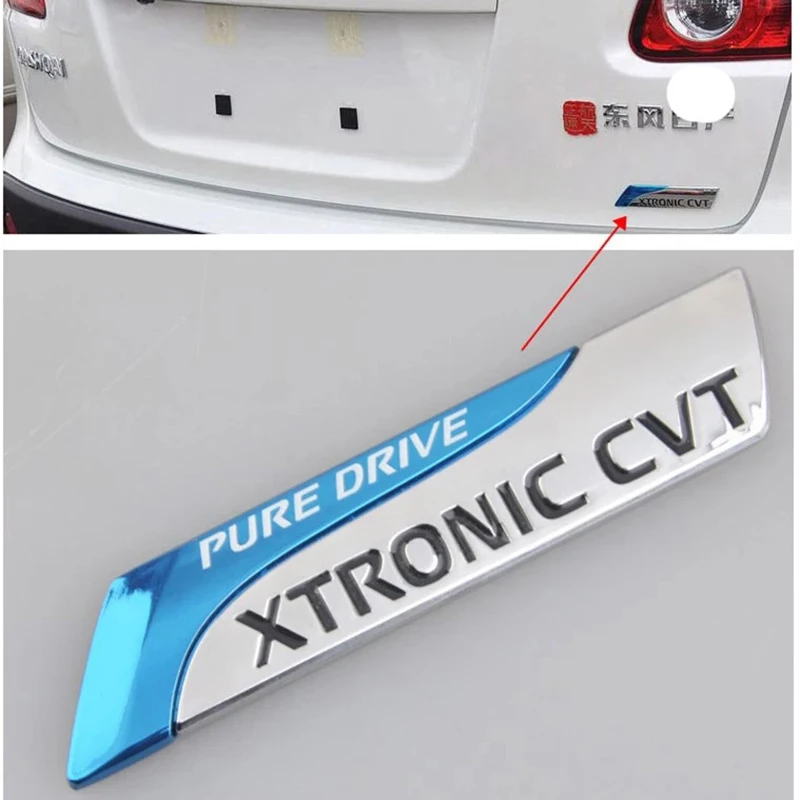 

For Nissan Qashqai X-Trail Juke Teana Tiida Sunny Note Almera Pure Drive XTRONIC CVT Nismo Metal Emblem Badge Tail Sticker Decal