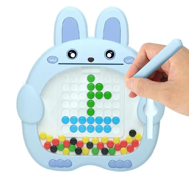 

Доска для рисования Монтессори, детская магнитная доска для рисования в горошек, кролик, игрушка для мелкой моторики, развивающая
