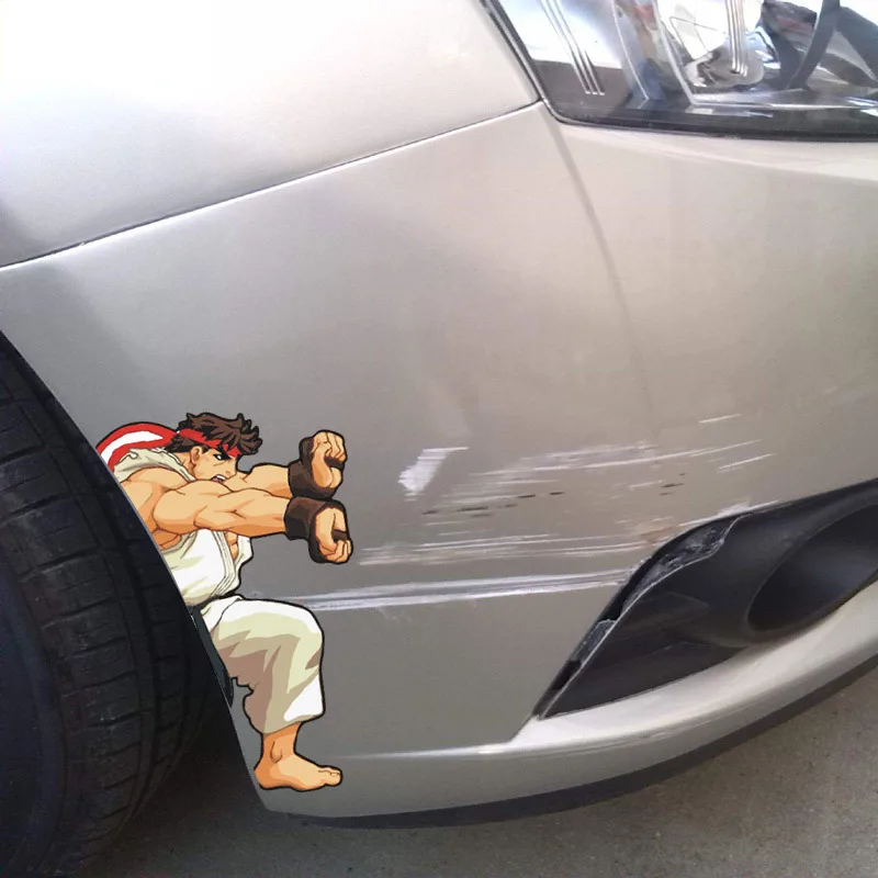 

2 Styles Funny Car Sticker for Hadouken Creative Cover Scratch Sticker Car Styling Decoration Vinyl Sticker Laptop Decal,19cm