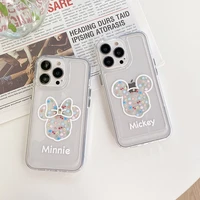 disney mickey minnie flowers phone case for iphone 11 12 13 mini pro xs max 8 7 plus x xr cover