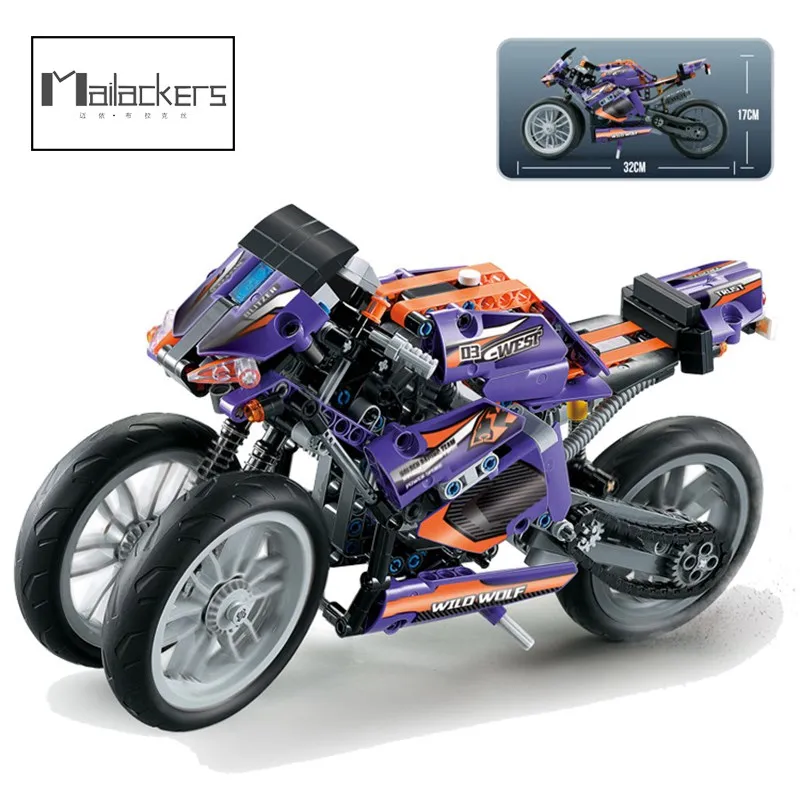 

Mailackers Technical Motorcycle Car MOC Model Building Blocks City Speed Racing Car Motorbike Vehicle Bricks Toys for Children