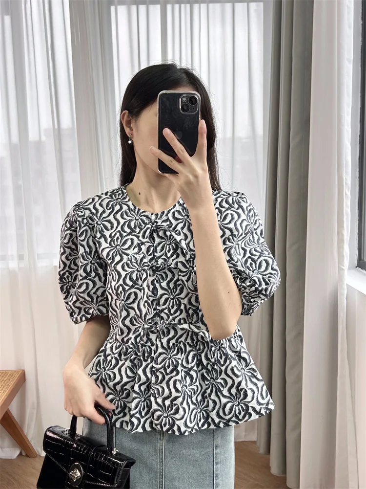 Женская винтажная рубашка с леопардовым принтом хлопковый топ на шнуровке