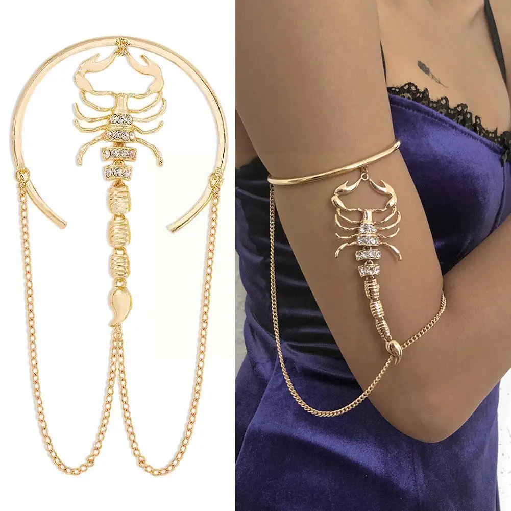 

Arm Bracelet Fashion Metal Scorpion Upper Arm Cuff Armlet Armband Tassel Bracelet For Women Retro Bracelet Bangle Jewelry E4t2