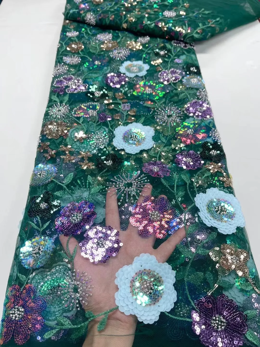 

Горячая Распродажа блестящие сетчатые кружевные ткани, африканские бусины, кружевная ткань, высокое качество, нигерийский французский цвет, для свадебной одежды