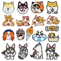 50pcs/Lot Luxury Anime Fun Embroidery Patch Cute Animal Dog Shiba Inu Shirt Bag Clothing Decoration Accessory Craft Diy Applique